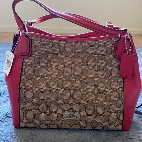 COACH Edie Shoulder Bag 28 in Signature Jacquard. - Picture 6 of 10